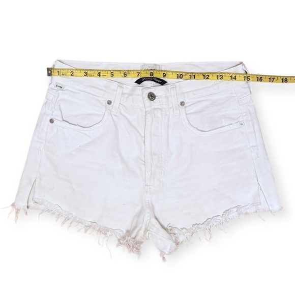Citizens Of Humanity Annabelle White Denim Shorts Zip High Waist Distressed 25 - Picture 6 of 12